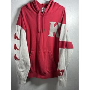 Kappa Regular Fit Red Gray Authentic Bensy Hoodie Sweatshirt Men Size 3XL